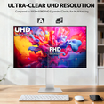 thumbnail image 5 of CRUA 27" 4K Monitor, UHD 3840x2160P 60Hz IPS Panel Computer Monitor with Built-in Speakers, Supports AMD FreeSync, USB Type-c, 98% DCI-P3, Height Adjustable, HDMI 2.0 & DP 1.2, Wall Mountable-Silver, 5 of 8