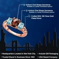 thumbnail image 2 of Gem Stone King 18K Rose Gold Plated Silver Red Garnet and Blue Zircon Filigree Style 3 Stone Ring for Women (2.83 Cttw, Oval 8X6MM and 6X4MM) (Size 7), 2 of 6