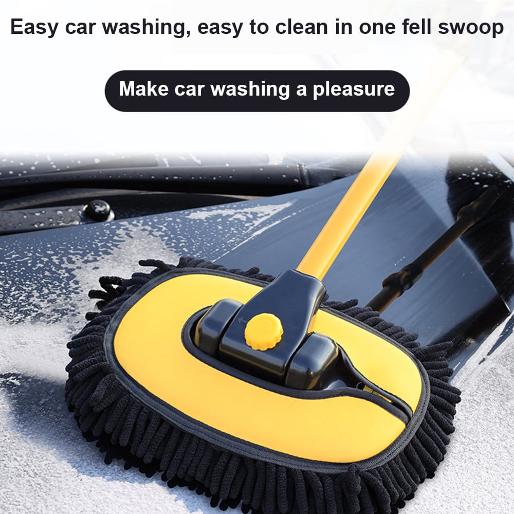 SEEKFUNNING Telescopic Car Wash Brush Long Handle Microfiber Car Mop 90