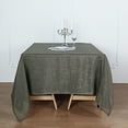 thumbnail image 2 of BalsaCircle 72" x 72" Charcoal Gray Faux Burlap Table Overlay Premium Polyester Wedding Tablecloth, 2 of 7