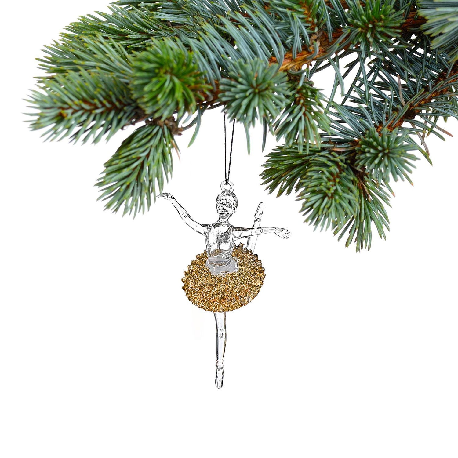 Christmas Acrylic With Gold Ornament Ballerina - Set of 12