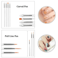 thumbnail image 4 of Nail Paint Brushes Set, Nail Art Brushes for Gel Polish , Nail Detailing Brush Makeup Brushes Set for Cleaning Fingernails Dotting Painting Line - White, 4 of 5