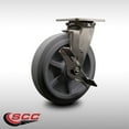 thumbnail image 2 of 8 Inch 316SS Thermo Rubber Flat Tread Swivel Caster w/Delrin Bearing & Brake SCC, 2 of 2