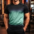 thumbnail image 2 of Ovzne Men's Big & Tall Gradient Crew Neck Short Sleeve T-Shirts Athletic Sports Tees Casual Stretchy Workout Tops Sizes XS-5XL, 2 of 7