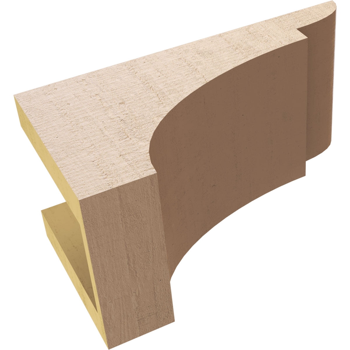 5"W x 10"D x 5"H Wide Yorktown Rough Cedar Woodgrain TimberThane Corbel, Primed Tan