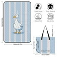 thumbnail image 2 of Cute White Duck Blue Stripes Outdoor Picnic Blanket, Foldable Waterproof Beach Mat, Portable Beach Blanket for Beach Camping, Hiking, Family Concerts, 2 of 8
