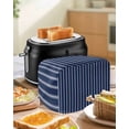 thumbnail image 5 of Fsddascl Navy Blue Striped Toaster Cover 4 Slice, Large Kitchen Appliance Covers, Navy Blue White Farmhouse Stripes Toaster Oven Cover with Loop, Bread Machine Cover Polyester Dust Cover Protection, 5 of 5