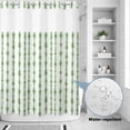 thumbnail image 1 of No Hook Shower Curtain, Green Stripes Shower Curtains for Bathroom with See Through Top Window, Farmhouse Modern Abstract Art Waterproof & Washable Bath Curtain Stall 48"x72", 1 of 5
