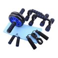 thumbnail image 2 of Lipstore 7 Piece Ab Workout Roller Wheel Kit Complete Accessory Fitness Equipment Set Blue, 2 of 8