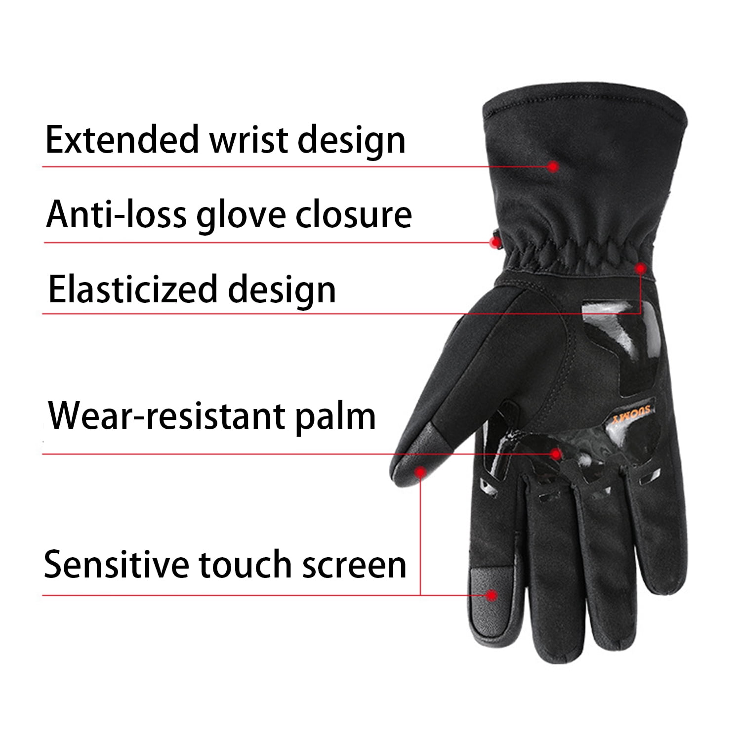 SapphireShack Windproof Motocycle Gloves for Winters, Warm Motorcycle Gloves, PVC Hard Shell Motorcyle Gloves, Touchscreen Motorcycle Riding Gloves for Road Racing( Blue,L ,1 Pairs)