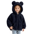 thumbnail image 6 of MKOSPLRT Kids Plush Sherpa Fleece Full-Zip Hooded Teddy Winter Jacket Warm Fuzzy Fleece Outerwear with Pocket 0-6 Years, 6 of 7