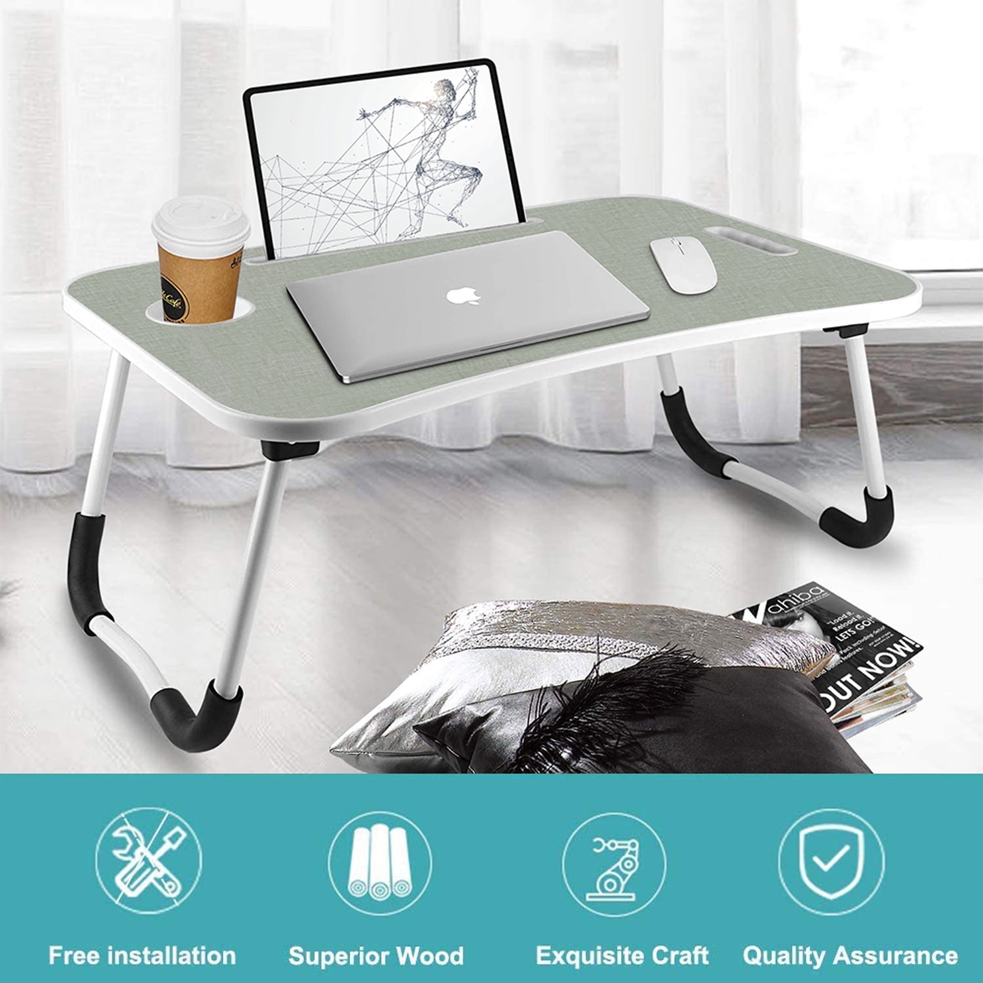 Details about   Folding Laptop Bed Table Portable Foldable Study Computer Desk Stand Bed Desk US 