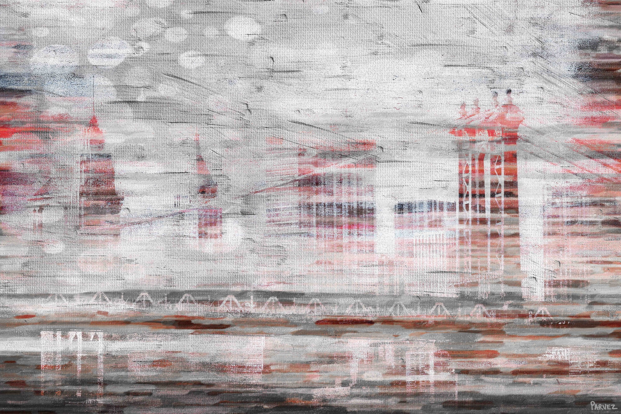 Parvez Taj "NYC in Red" Print on Canvas