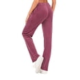 thumbnail image 5 of FANNYC Womens Solid color Velour Pants Tracksuits Yoga Activewear Casual Running Sport Sweatpants, 5 of 6