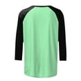 thumbnail image 4 of TTUHYWXI 3/4 Sleeve Tops for Women Workout Shirts Baseball Style Raglan Tshirts Casual Color Block Tees Comfy Steetwear (Mint Green, 3XL), 4 of 6