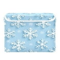 thumbnail image 7 of Yayeee Collapsible Cube Storage Bin with Lid Fabric Closet Decorative Basket with Handles, Blue Snowflake, 7 of 7