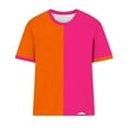 thumbnail image 4 of Womens Colorful Patchwork Print Short Sleeve Crewneck T-Shirt - Loose Fit, Sizes S - 4XL, 4 of 6
