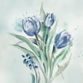 thumbnail image 2 of Knutsen, Conrad 12x12 Black Ornate Wood Framed with Double Matting Museum Art Print Titled - Blue Flower Wash, 2 of 4