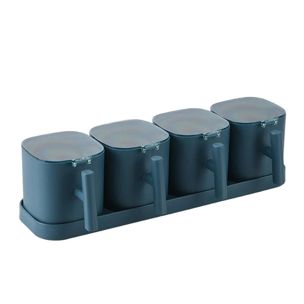 Contenedores de especias combinados Organizador de condimentos de sal Suministros de cocina para sal Azul b