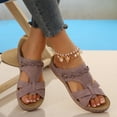 thumbnail image 7 of Caywon Women Wedge Sandals Dressy Soft Leather Sandal,Rubber Sole,Comfortable Walking,Casual Slip on Summer Sandals Slide Sandal Shoes, 7 of 7