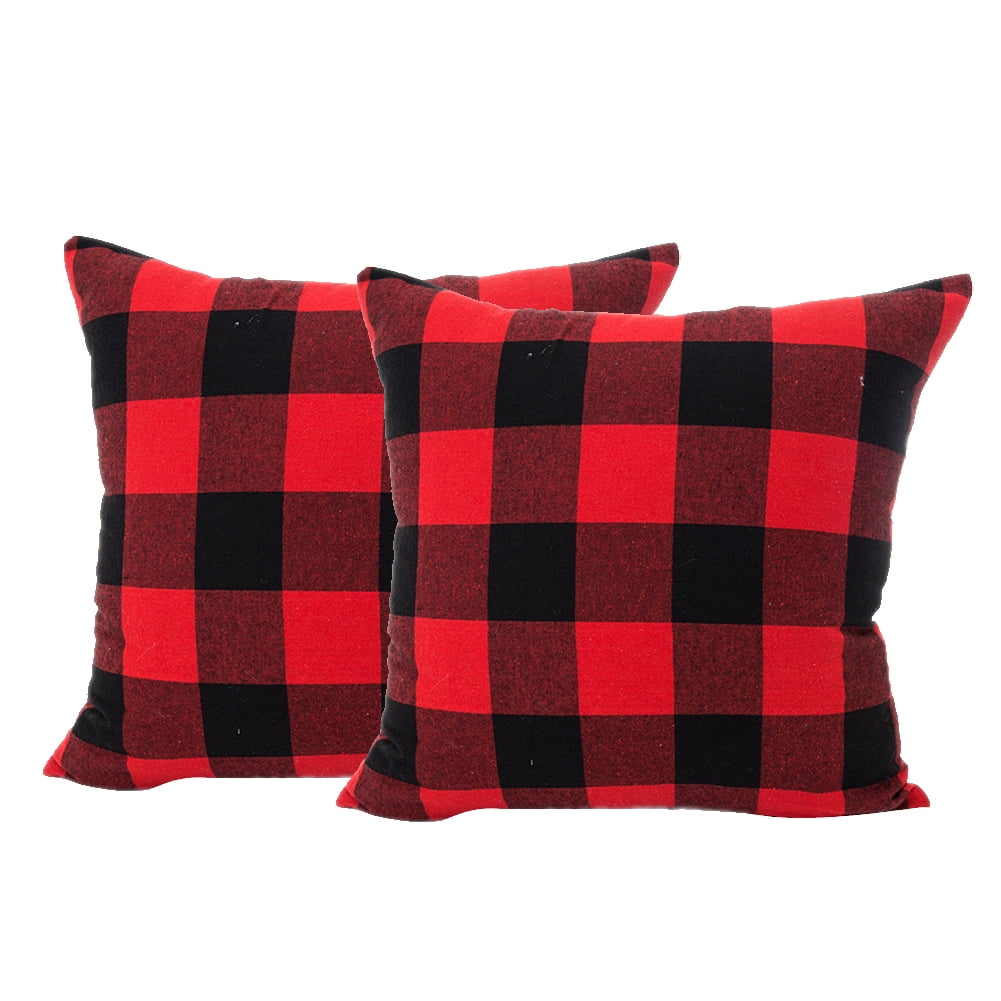 leaveforme Christmas Buffalo Check Plaid Throw Pillow Covers Cushion