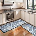 thumbnail image 3 of Kitchen Rugs Sets Of 2,Blue Ethnic Geometric Pattern Anti Fatigue Kitchen Mat Rugs Non Slip Washable,Decorative Kitchen Floor Mats for Kitchen,Sink,Laundry,17"x47"+17"x47", 3 of 5