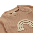 thumbnail image 4 of MesaSe Newborn Infant Baby Ribbed Pajamas Set Long Sleeve Ranibown Romper Pants Autumn Outfits Clothes Light Coffee 12-18 Month, 4 of 6