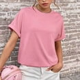 thumbnail image 5 of Mittory Women's Oversized T Shirts Short Sleeve Crewneck Summer Tops Casual Loose Basic Tee Shirts Trendy Clothes, 5 of 7