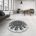 thumbnail image 3 of Ahgly Company Indoor Round Patterned Platinum Silver Gray Area Rugs, 7' Round, 3 of 6
