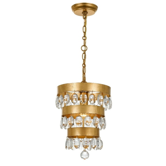 6103-GA Crystorama Lighting Perla - One Light Mini Pendant in Classic Style - 10 Inches Wide by 14.25 Inches High-Antique Gold Finish    -Traditional