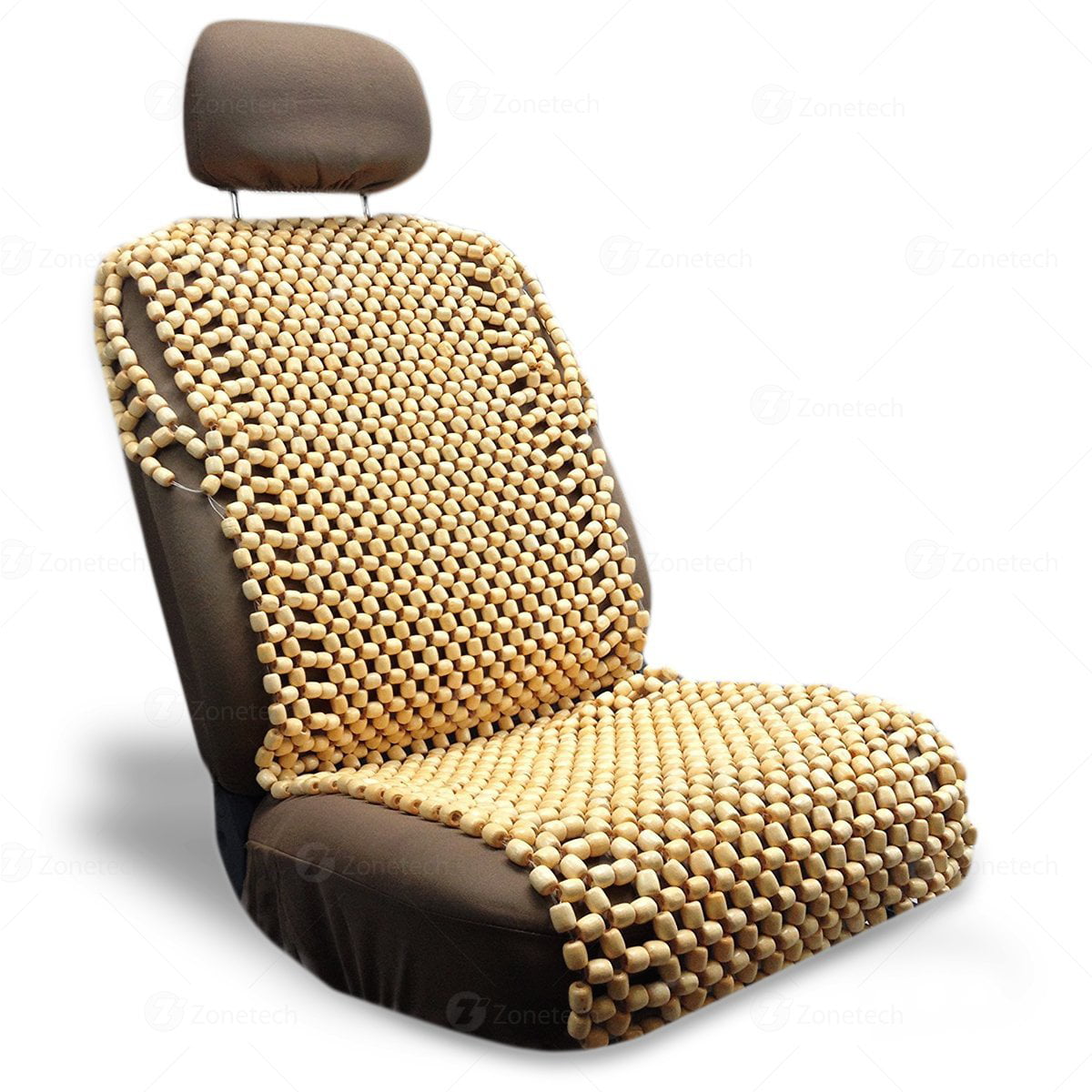 Car Van Taxi Front Seat Cover Cushion Black Wooden Bead Beaded Massage Massaging