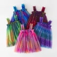thumbnail image 2 of Falda de luna y estrella con gradiente de arcoíris de Lolita, falda abombada de malla de princesa, vestido con tirantes para niños, vestido de estilo occidental, 2 of 2