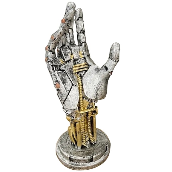Mechanical Hand Controller Stand, Gaming Accessory Holder for PC Resin Art Desk Decor, Modern Home Gaming Room, Gold 25x12cm