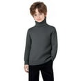 thumbnail image 4 of Fengqque Boys Fashion Casual Turtleneck Long Sleeve Sweater Kids Loose Knit Pullover 3-15 Years Old Dark Gray 2 Years, 4 of 9