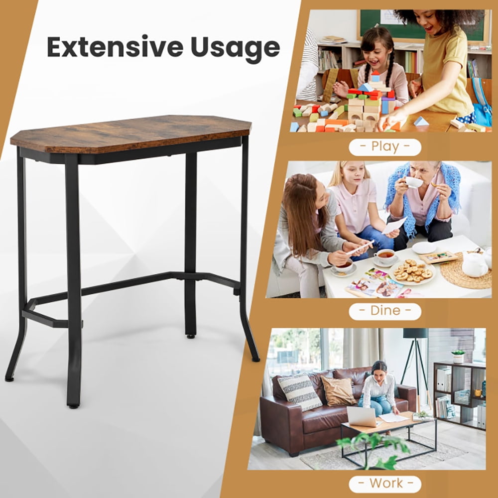 Finihen End Side Table, Narrow End Table with Rustic Wood Grain and Stable Steel Frame, for Living Room, Bedroom, Rustic Brown Finihen End Side Table, Narrow End Table with Rustic Wood Grain and Stable Steel Frame, for Living Room, Bedroom, Rustic Brown