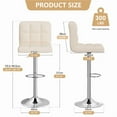 thumbnail image 3 of Daluvenix Swivel Bar stools set of 2 Modern PU Leather Barstools with Midback, Adjustable Counter Height Bar Chairs for Kitchen Island, Beige, 3 of 7