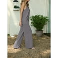 thumbnail image 5 of Cueply Lounge Sets for Women Summer 2 Piece Outfits Casual Tops Elastic Wide Leg Pants with Pockets, 5 of 9