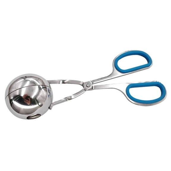 GOOHOCHY Stainless Steel Meatball Maker Kitchen Gadget with Blue Handle for Easy Meatball Formation and Size S