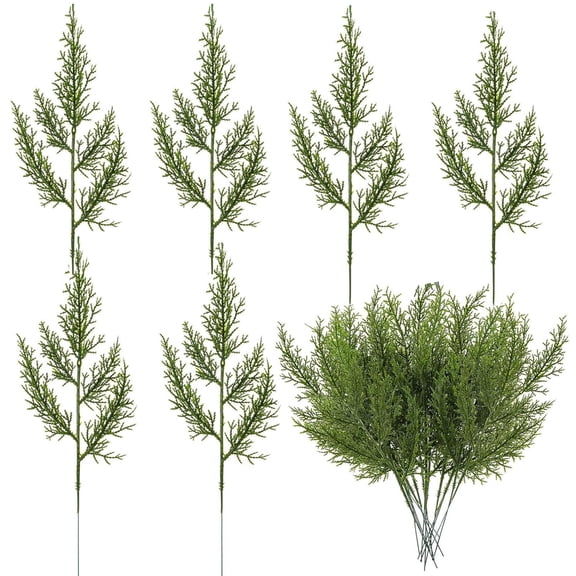 Artificial Pine Branches,40 Pcs Christmas Artificial Pine Branches Faux Cedar Picks Floral Sprays,Fake Christmas Greenery Pine Picks for Xmas Vase Filler Home Garland DIY Wreath Decoration (Green)
