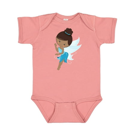 

Inktastic African American Fairy Fairy In Blue Dress Gift Baby Girl Bodysuit