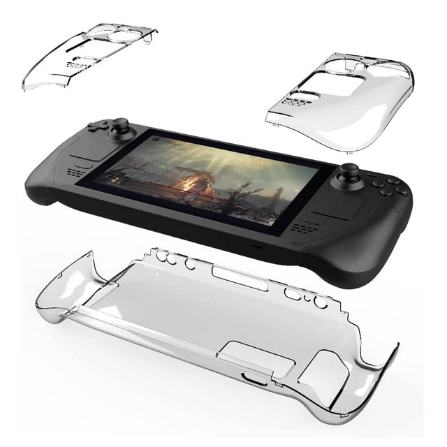 Estuche rígido protector transparente para Valve Steam Deck, carcasa de cristal antihuellas, impermeable y acoplable para Stream Deck.