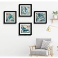 thumbnail image 2 of 4 Pieces Canvas Prints Home Wall Decor Art Collection of Marine Animals Watercolor Sea Turtle Seahorse Whale Octopus Ocean Animal Pictures Modern Artwork Ready to Hang -16"x16"x4 Panels(BK), 2 of 6
