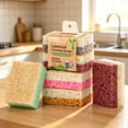 thumbnail image 6 of Natural Loofah Kitchen Sponges,Eco Compostable Cellulose Dish Washing Scrubbers,Non-Scratch Plastic-Free Cleaning Sponge Pads for Dishes,Pans,Sink,Cookware & Bathroom (Mixed 2 Pcs), 6 of 9