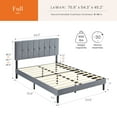 thumbnail image 3 of JOINSUN Gray Linen Upholstered Bed with Sponge, Density Board and Iron, Full, 3 of 6