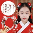 thumbnail image 3 of UOYOTT Chinese Style Braid Headband Han Dust Ancient Style Headband Children's Wig B в, 3 of 5