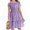 Purple, variant on Langwyqu Summer Floral Print Square Neck Girls Chiffon Midi Dress For 5-14 Y