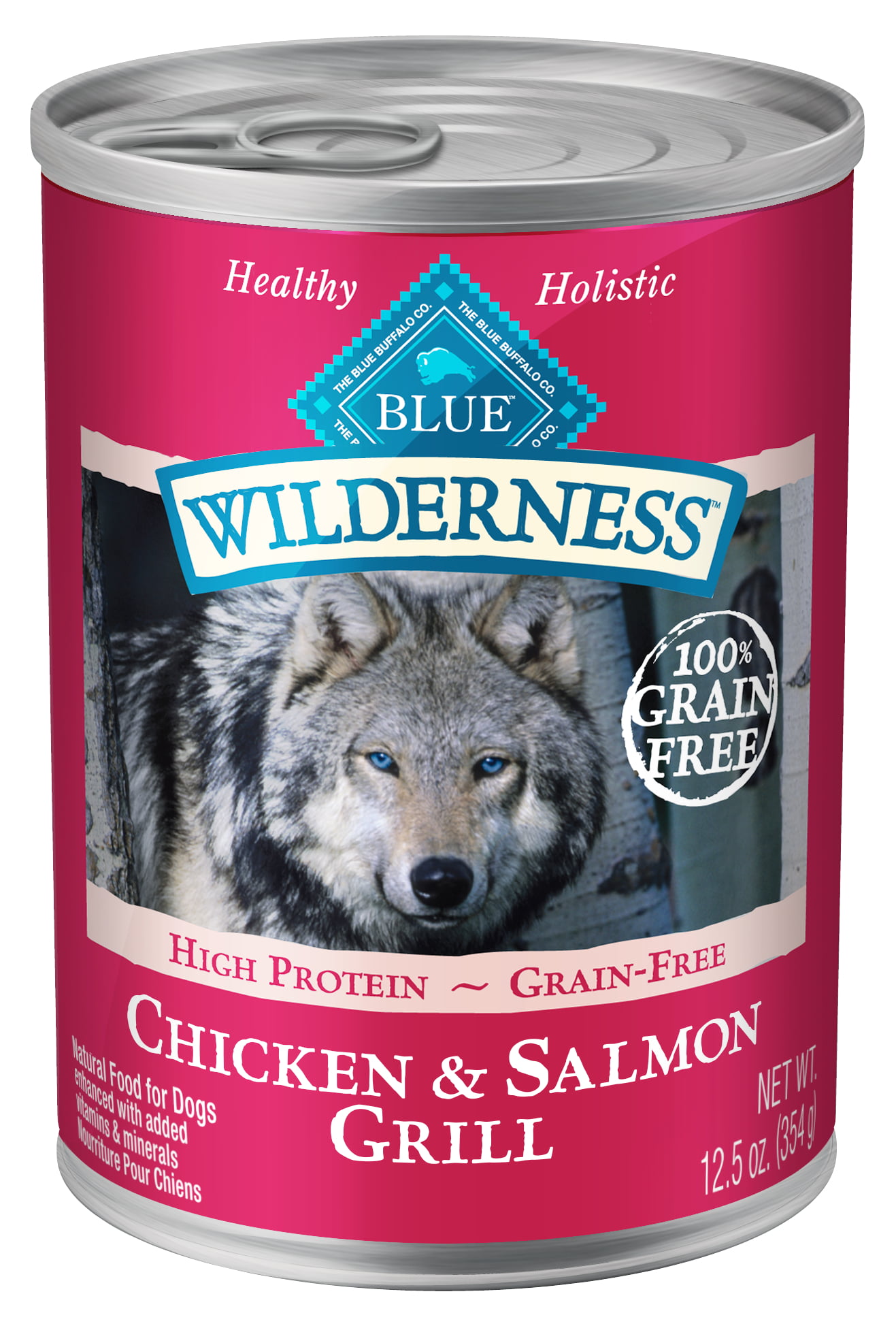 Blue Buffalo Wilderness High Protein Grain Free, Natural Adult Wet Dog Food, Salmon & Chicken