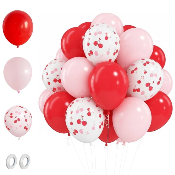 Globos de látex ASABITE Cute Cherry de 12 pulgadas, 50 unidades, para fiestas