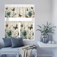 thumbnail image 6 of 3 Piece Kitchen Curtains and Valances Set Vintage Flowers Cafe Curtains 36 Inch Length Spring Floral Teal Tulip Butterfly Valance & Tier Curtain for Living Room Bedroom Small Window 54"x18"+27"x36"*2, 6 of 6