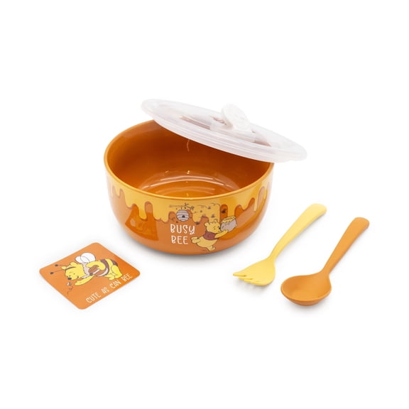 CultureFly Winnie the Pooh Ceramic Bento Bowl Lunch Set 30 Oz